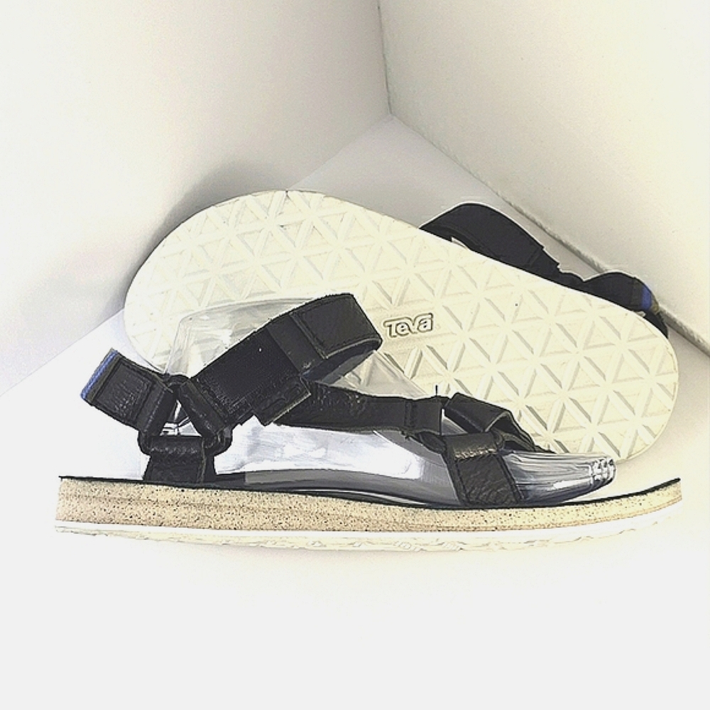Teva Original universal leather hiking Black Sandals men's size 9